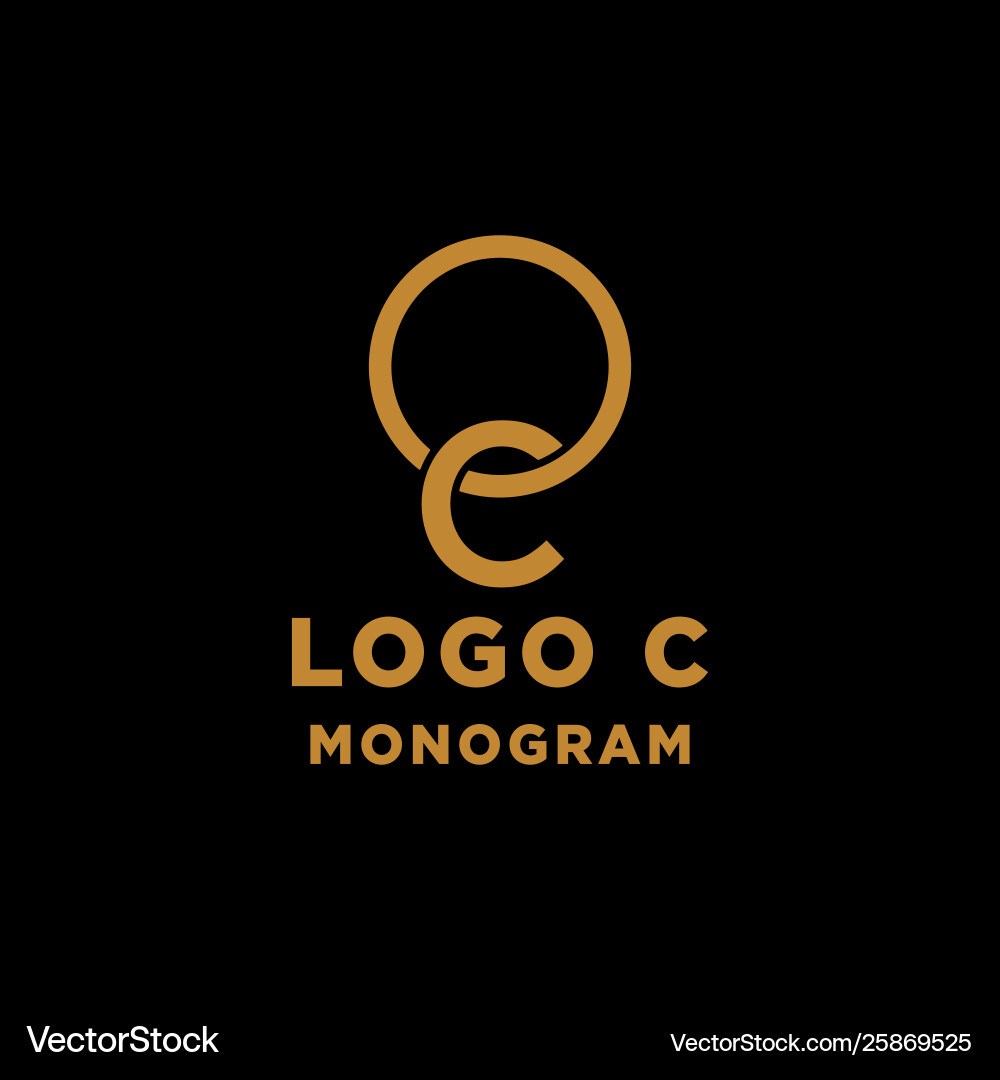 Luxury initial c logo design icon element isolated Vector Image