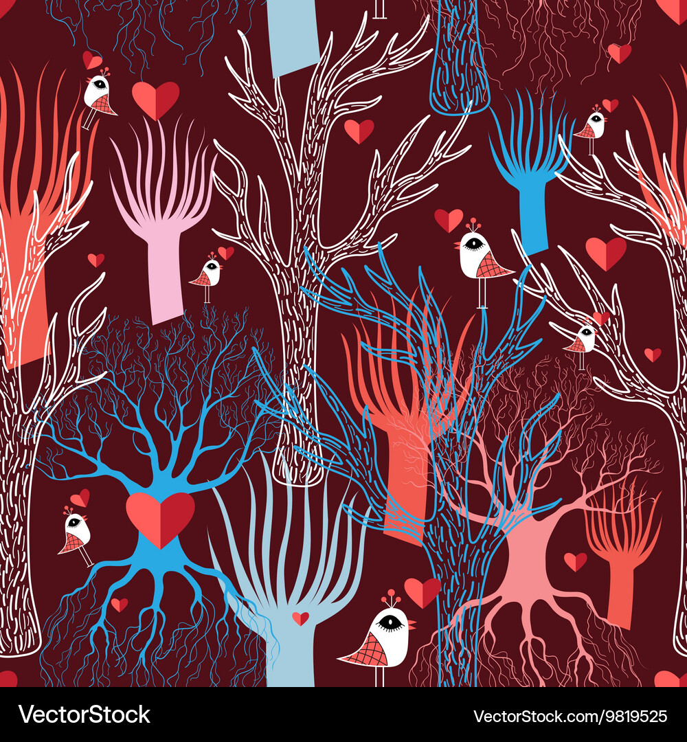 Multicolored different trees Vector Image
