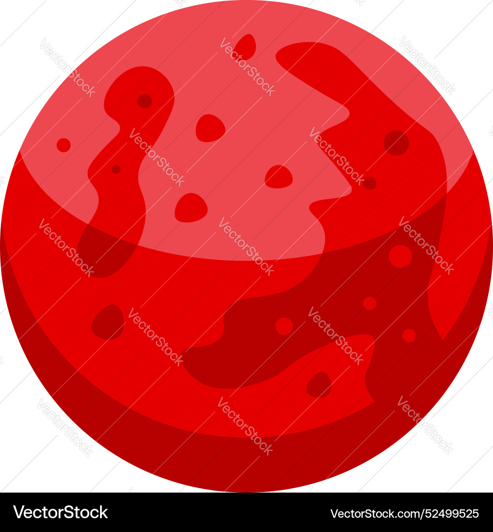 Red planet rotating in open space on white Vector Image