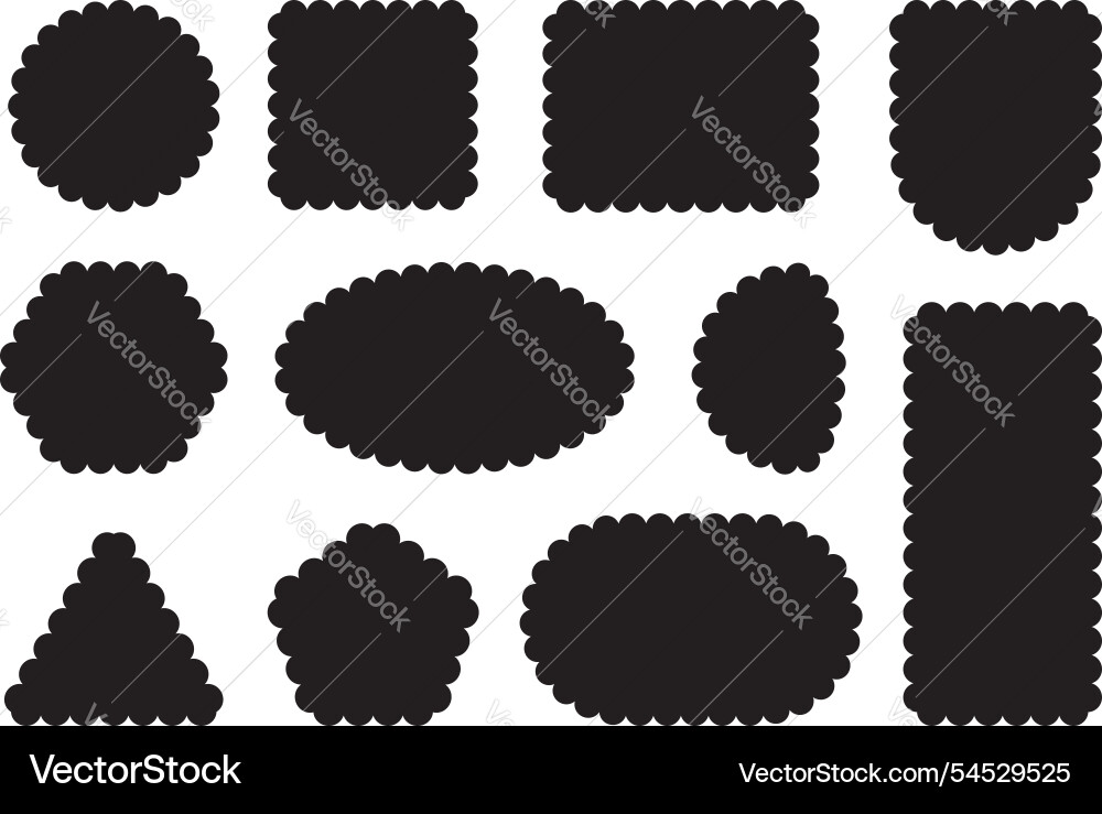 Text boxes with wavy scalloped edges Text boxes with wavy scalloped edges Vector Image