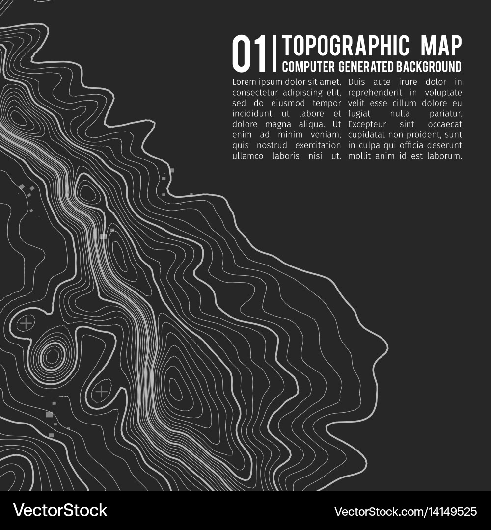 Topographic map background with space for copy Vector Image