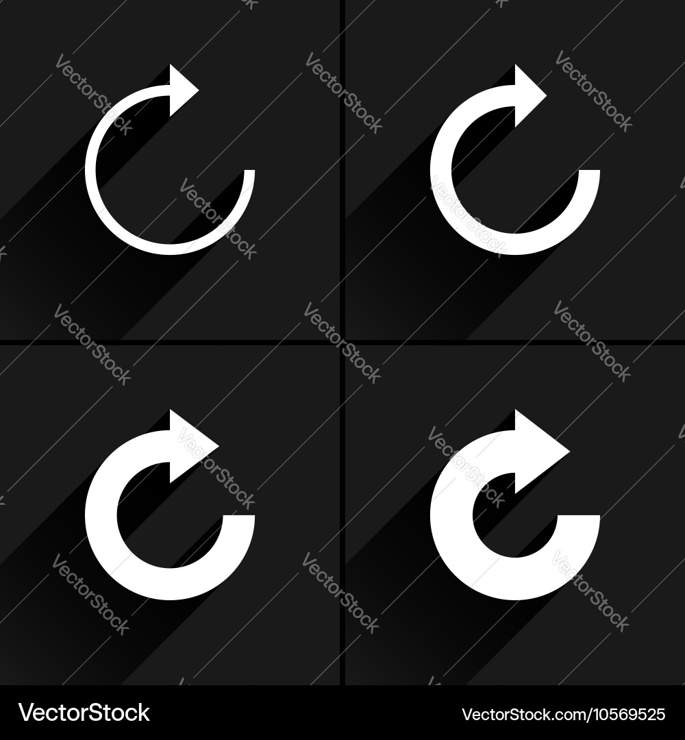 White arrow icon reset repeat refresh sign vector image
