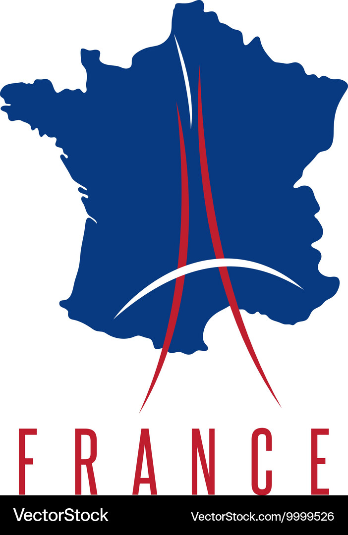 Abstract of eiffel tower and map france Vector Image