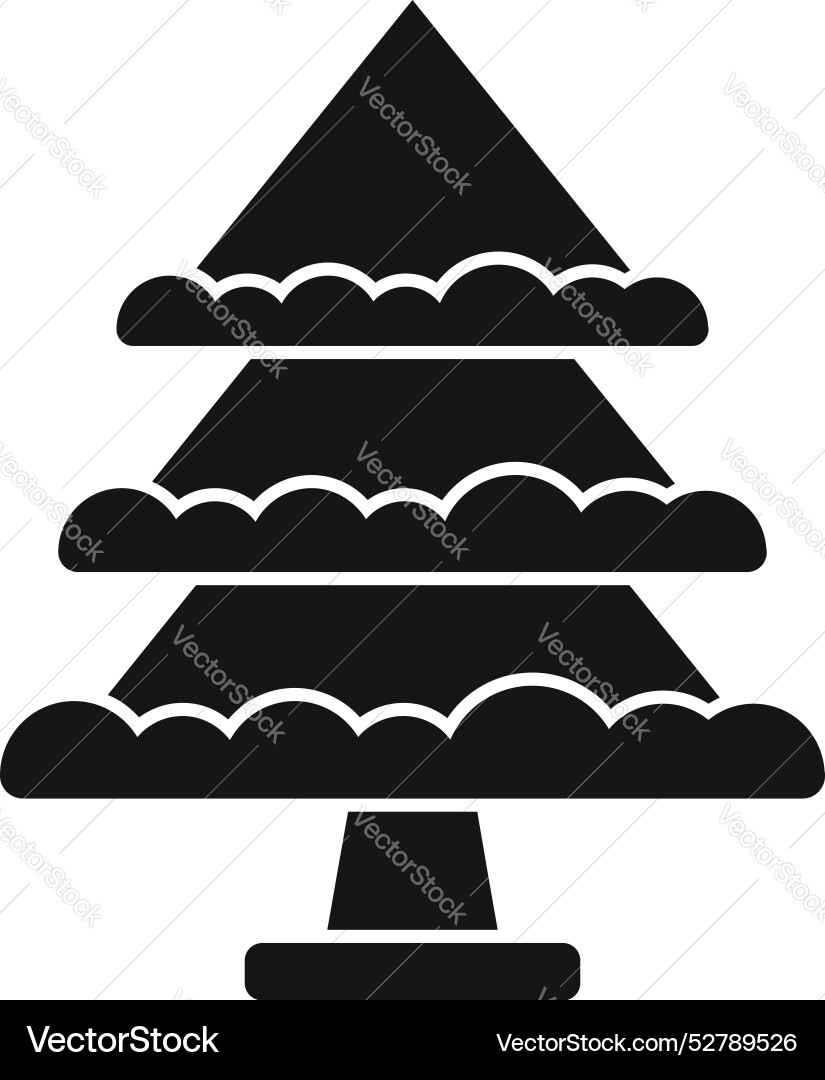 Black simple shape of three layered fir tree Black simple shape of three layered fir tree Vector Image