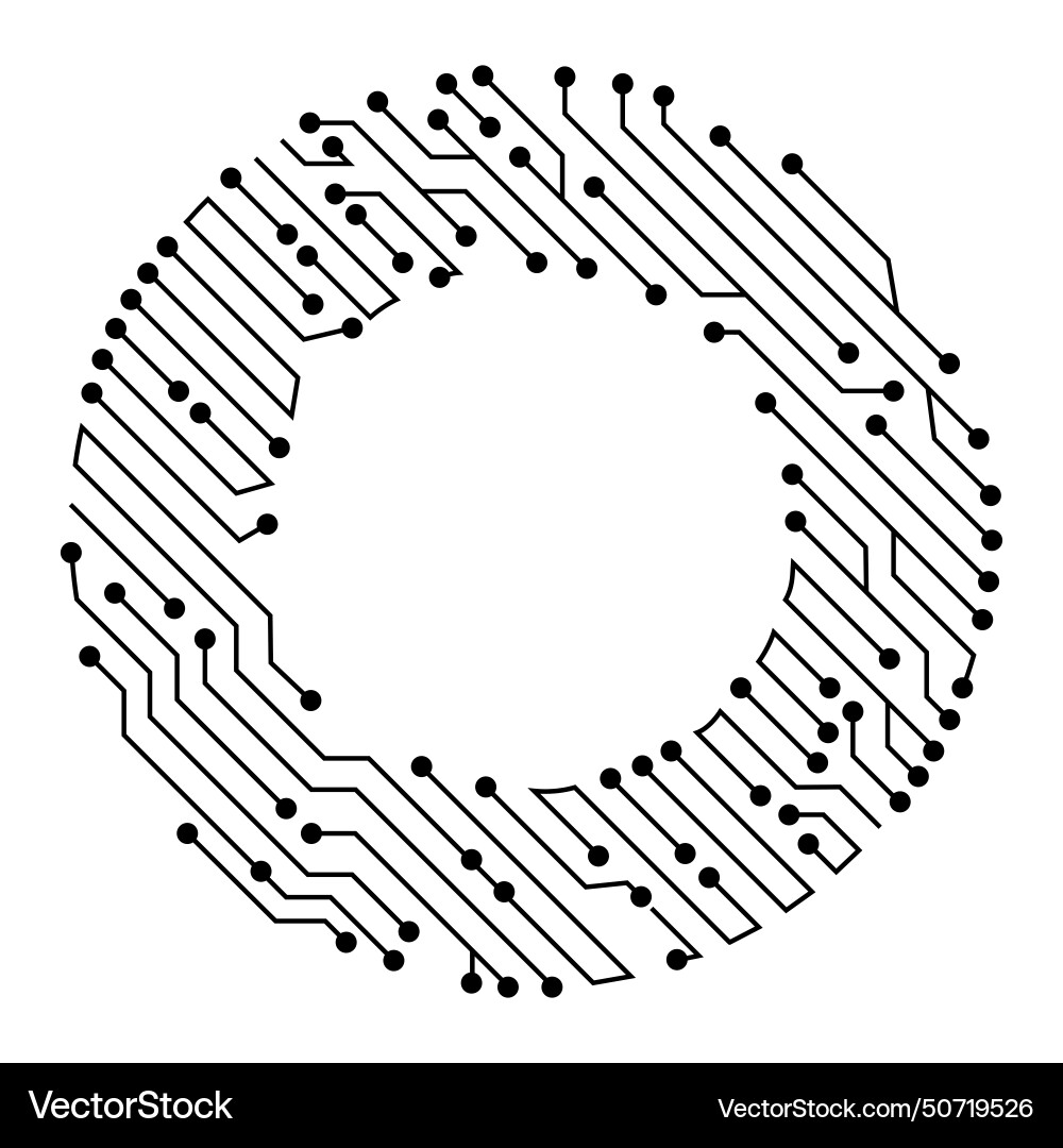 Circuit board circle frame abstract digital round Circuit board circle frame abstract digital round vector image