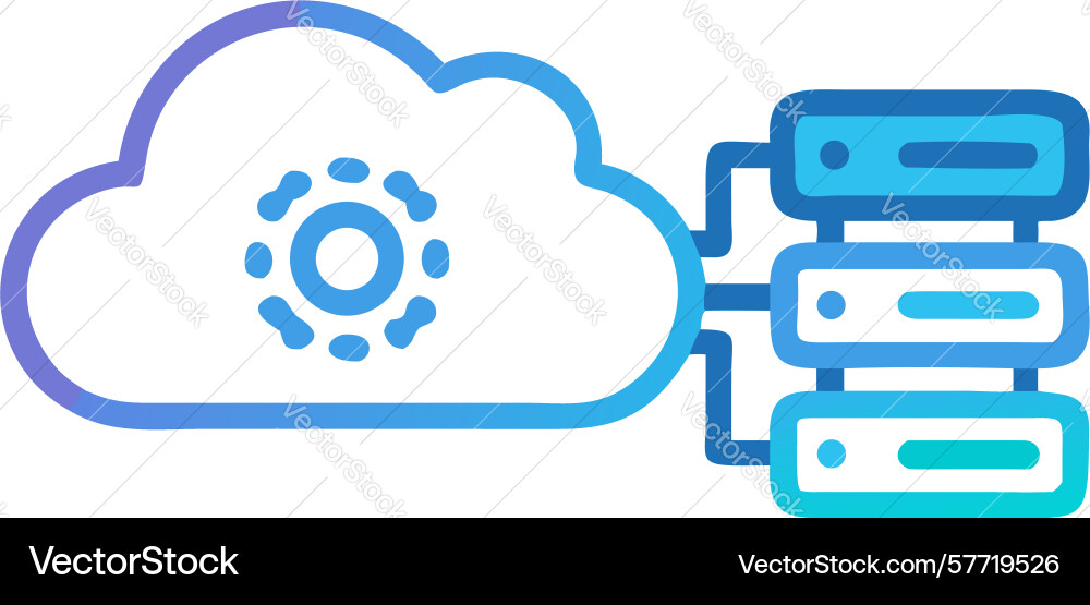 Cloud network icon connectivity remote data vector image