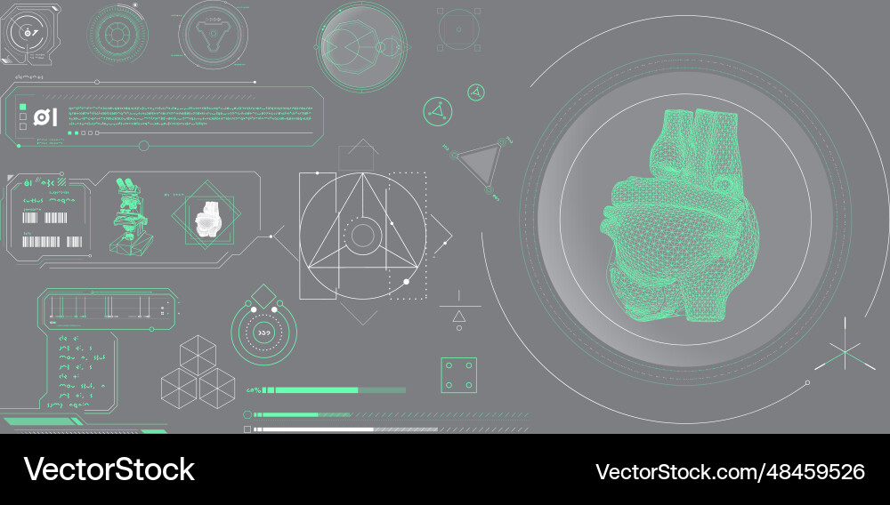 Data elements for sci-fi interface vector image