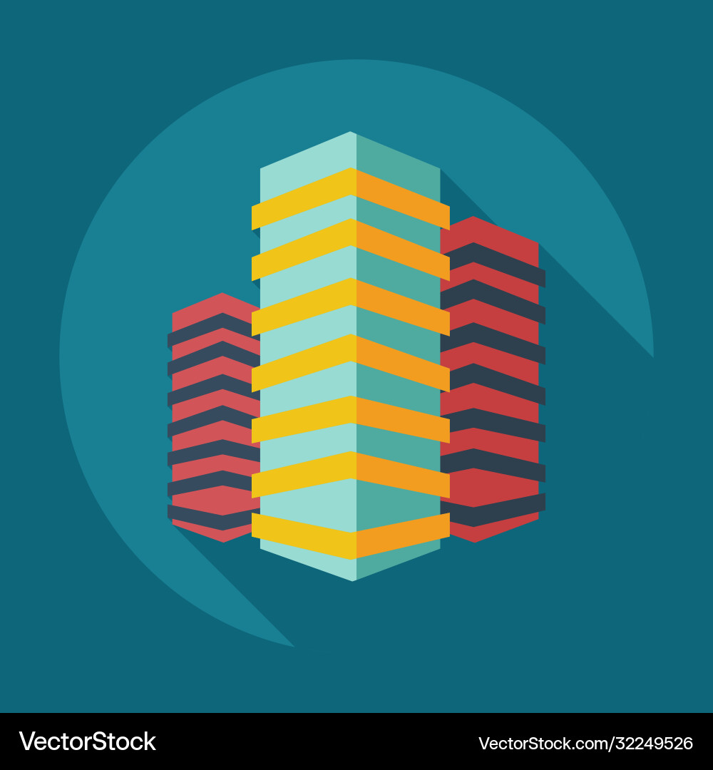 Flat modern design with shadow icons building Vector Image