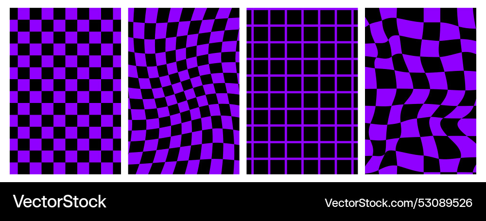 Groovy checkered patterns Groovy checkered patterns vector image