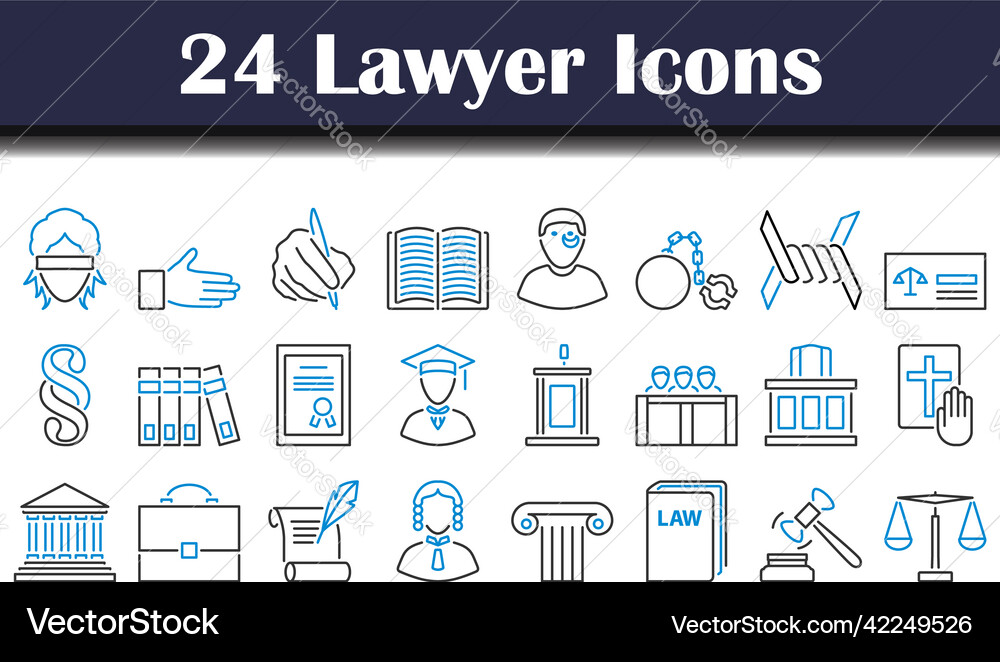 Lawyer icon set vector image