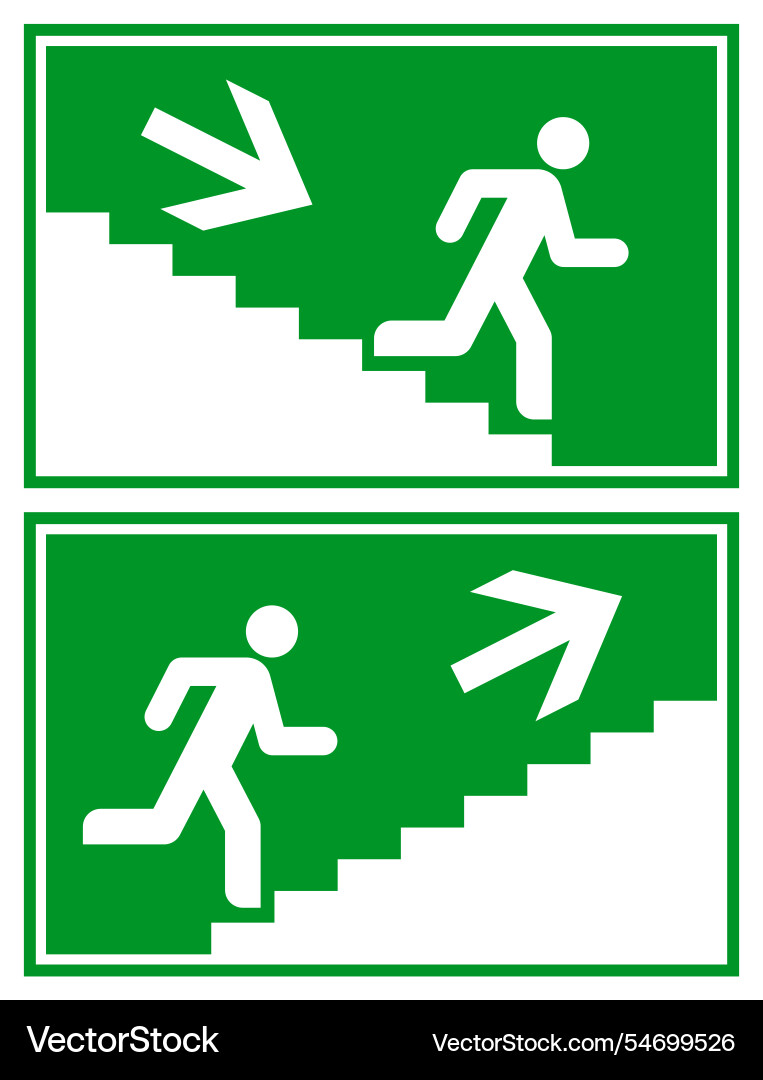 Man running down stairs with direction arrow Vector Image