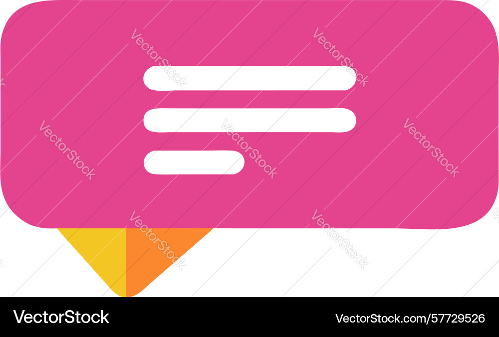 Minimalist speech bubble with horizontal lines vector image