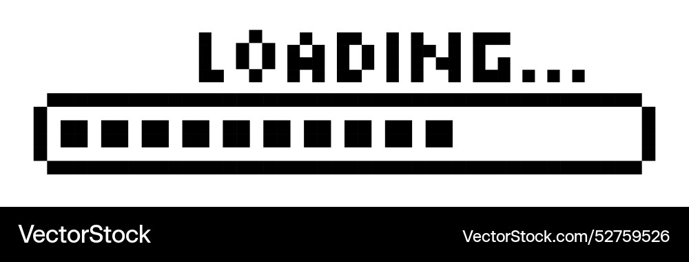 Pixel loading bar y2k retro 8 bit interface game Pixel loading bar y2k retro 8 bit interface game vector image