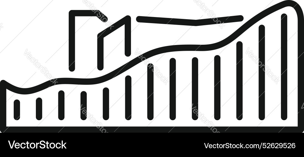 Rollercoaster is going up on rails minimalist icon Rollercoaster is going up on rails minimalist icon vector image