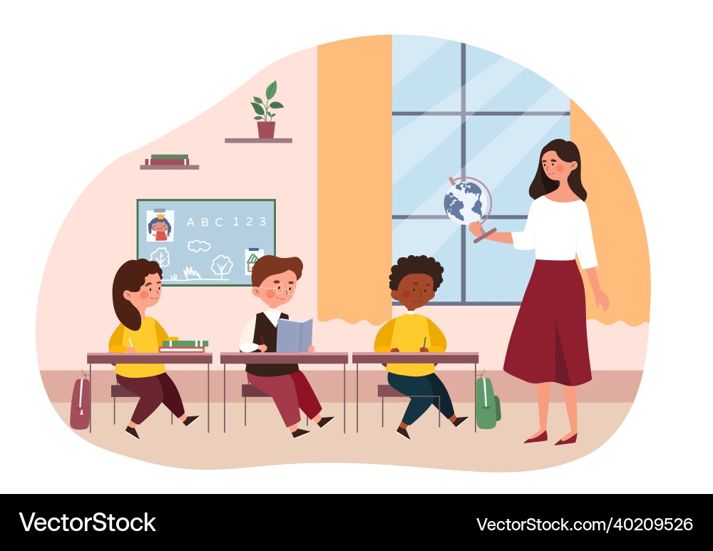 School geography lesson concept School geography lesson concept vector image
