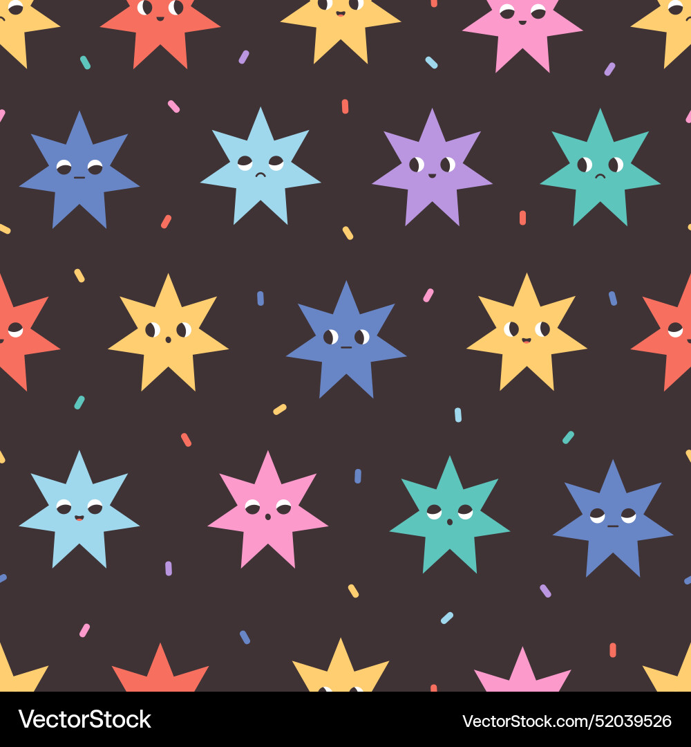 Seamless pattern with colorful abstract stars Seamless pattern with colorful abstract stars vector image