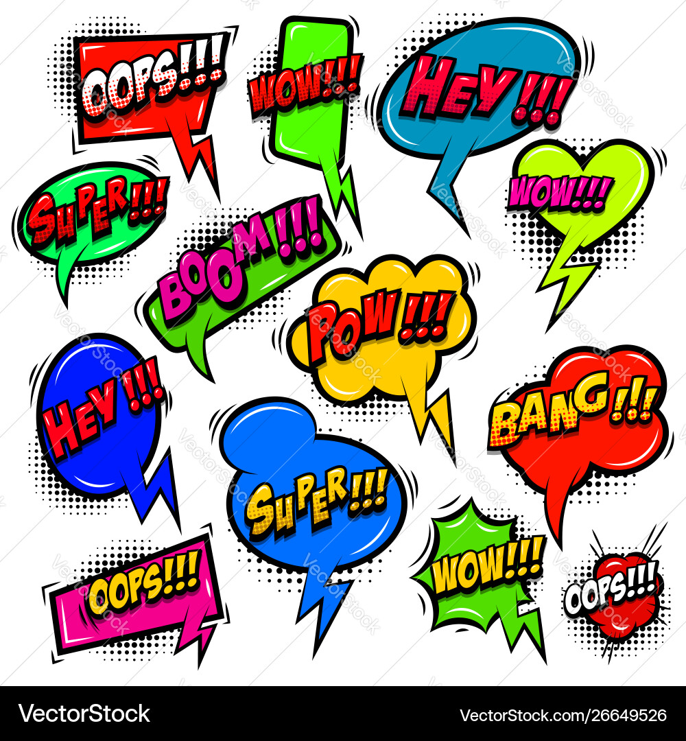 Set comic style speech bubbles with phrases Set comic style speech bubbles with phrases vector image