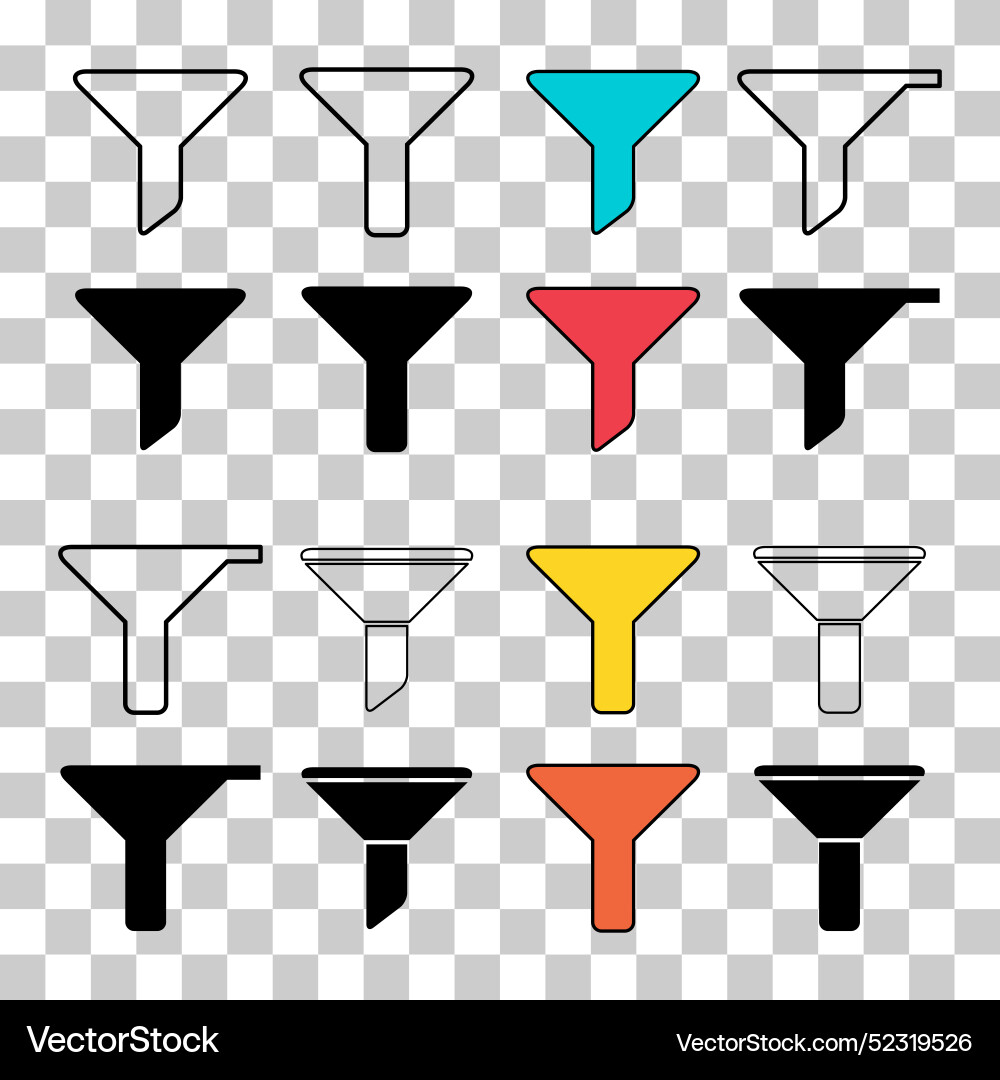 Set von Filter-Taste Web-Form-Icon Filterung Set von Filter-Taste Web-Form-Icon Filterung vektorbild