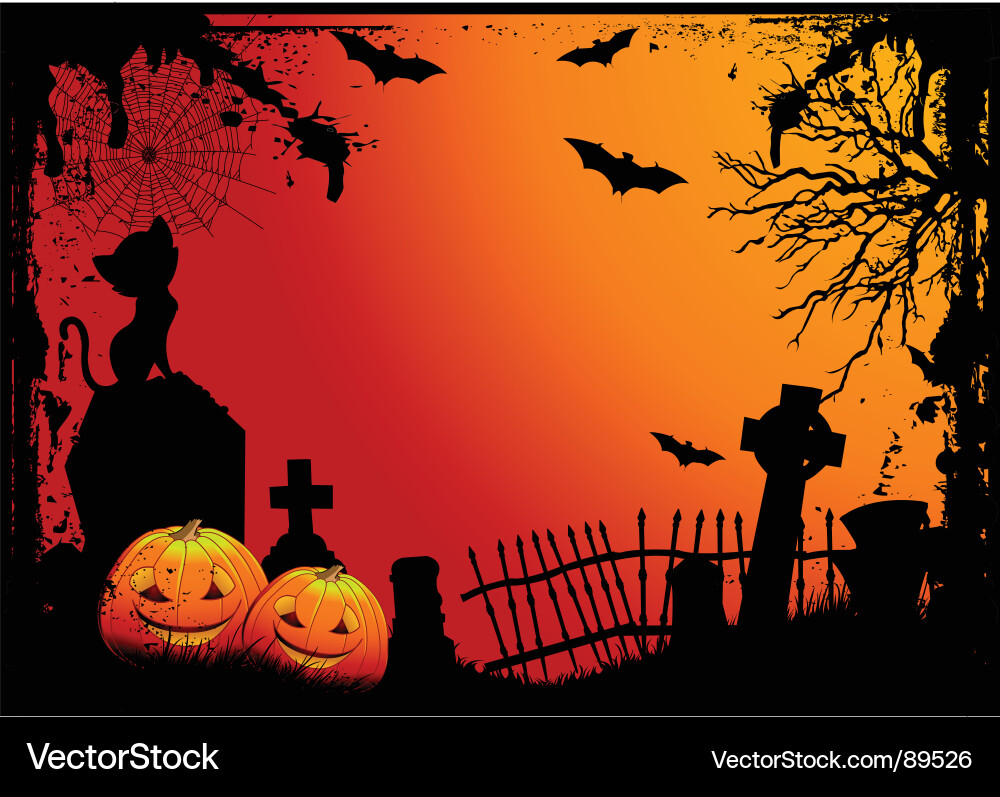 Spooky Halloween Cemetery vector image