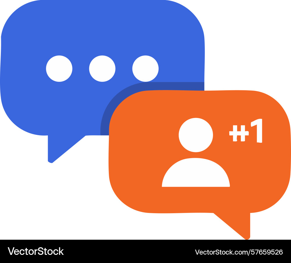 User notification and messaging icons with blue Vector Image