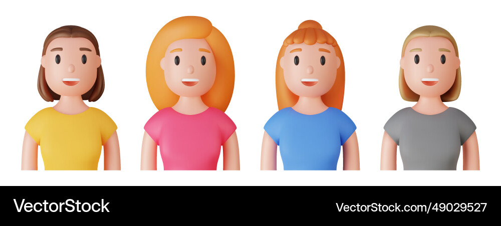 3d characters 3d characters vector image