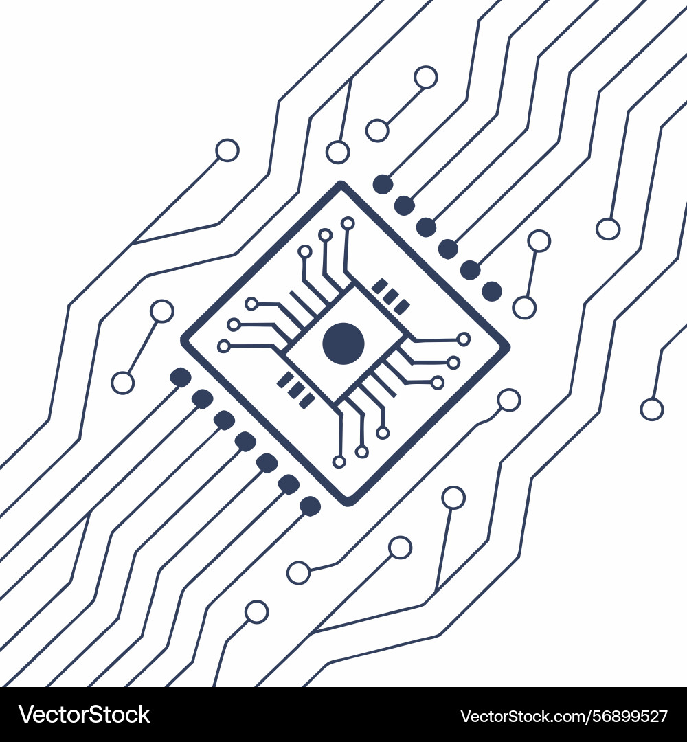 Abstract microchip circuit board technology design vector image