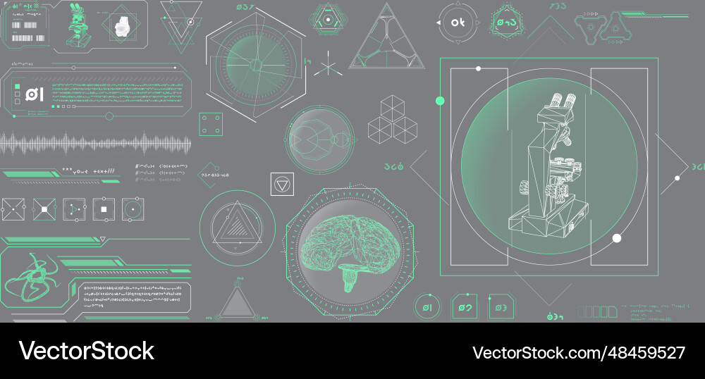 Data elements for sci-fi interface Vector Image