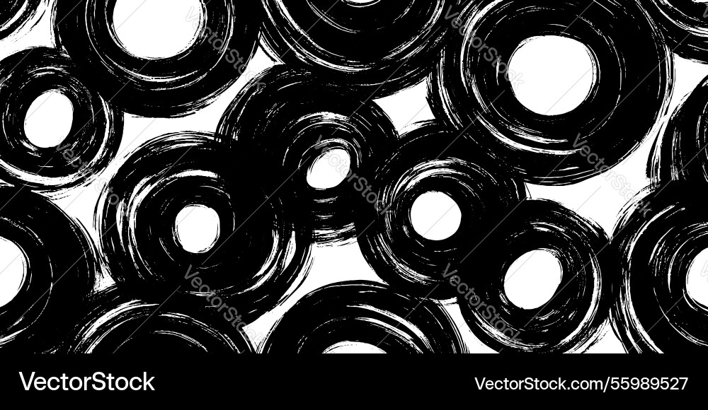 Dynamic black and white circular pattern vector image