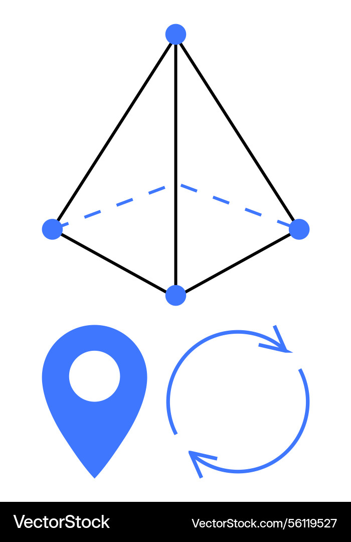 Geometric structure with marker and circular Geometric structure with marker and circular vector image