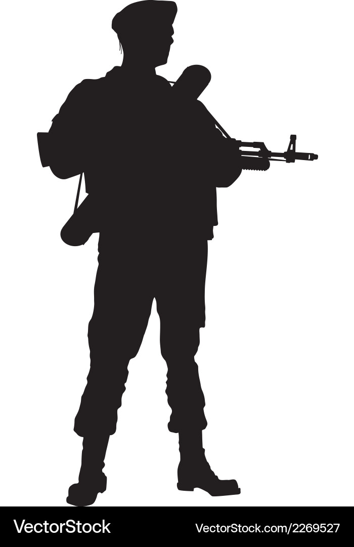 Lone Soldier Silhouette vector image