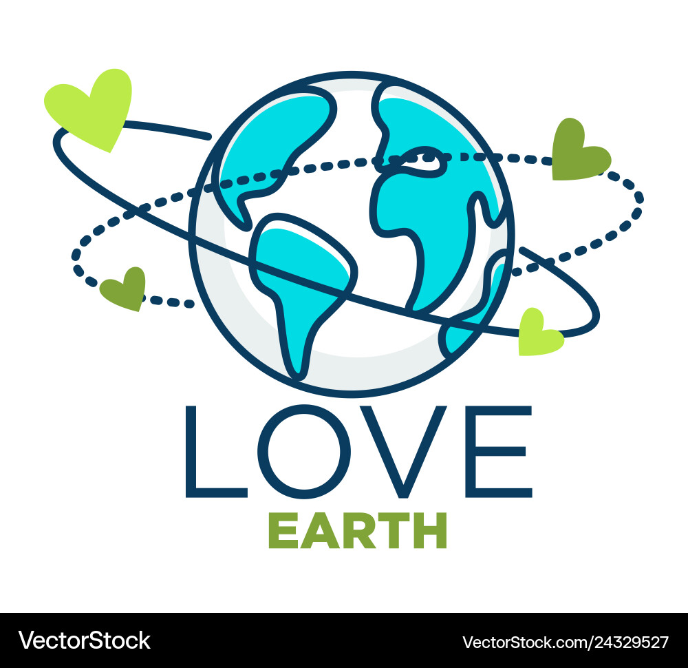 Love earth isolated icon planet protection Love earth isolated icon planet protection vector image
