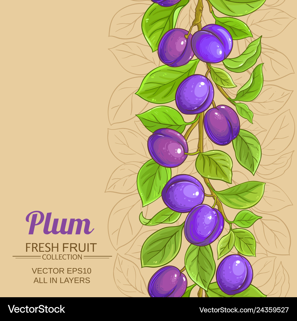 Plum branches pattern on color background Plum branches pattern on color background vector image