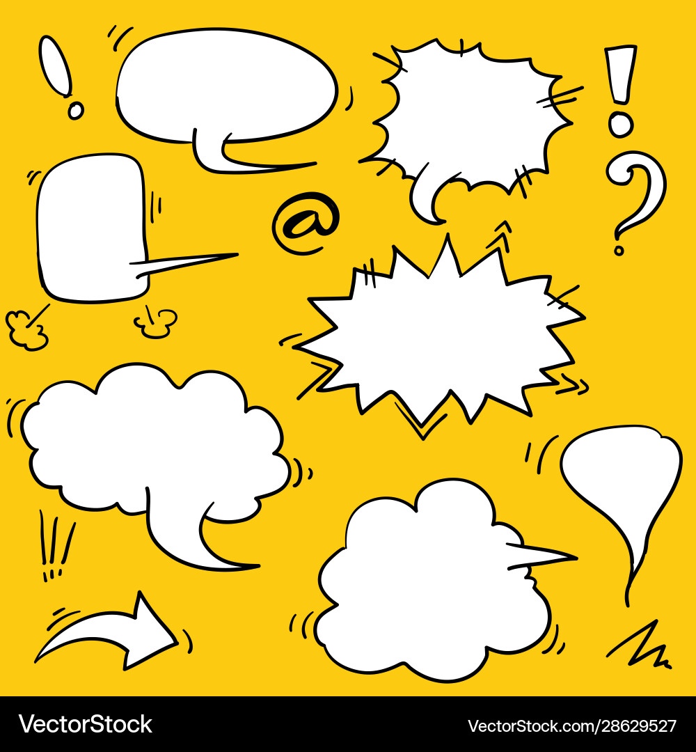Set hand drawn speech bubbles with dialog Set hand drawn speech bubbles with dialog vector image