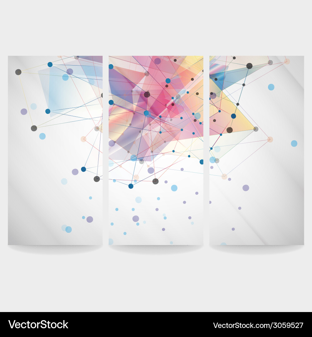 Set of abstract colored backgrounds triangle Vector Image