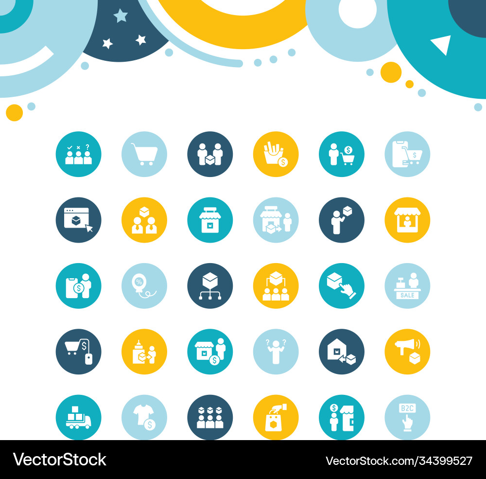 Set simple icons b2c Set simple icons b2c vector image