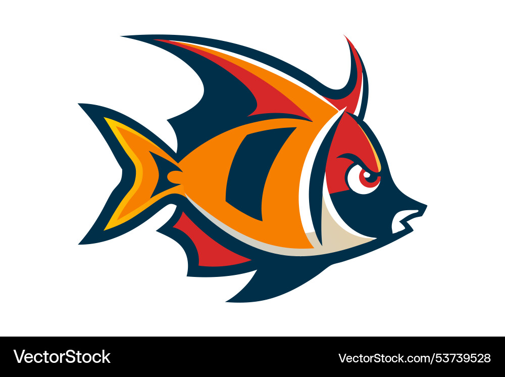 Angelfish head mascot logo design Angelfish head mascot logo design vector image