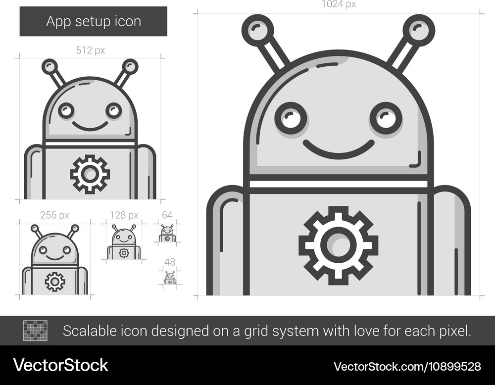 App setup line icon Vector Image