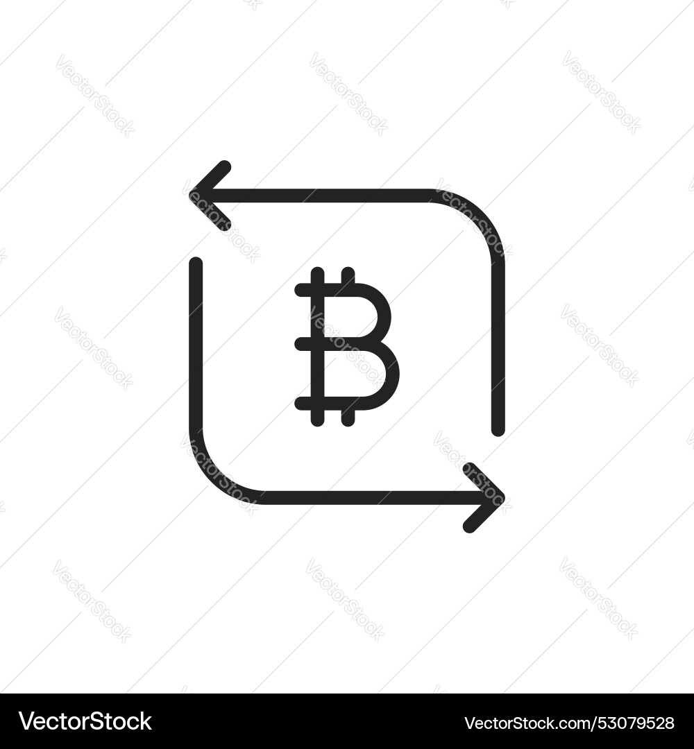 Bitcoin Transfer Icon – Lizenzfreie Vektorgrafik | VectorStock