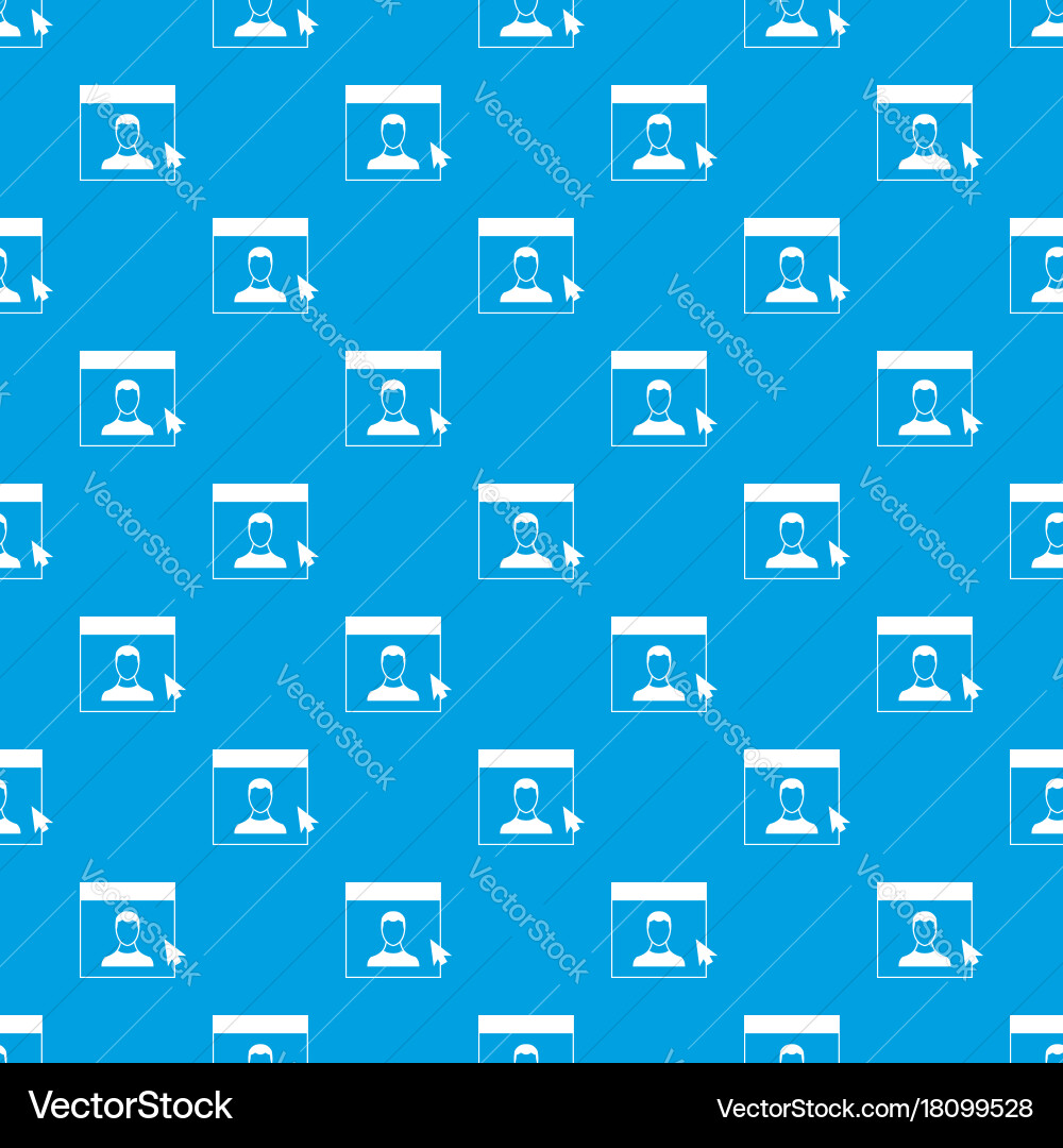 Cursor point man on monitor pattern seamless blue Vector Image