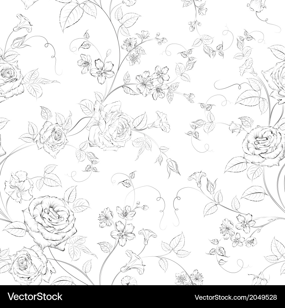 Elegant Rose Seamless Pattern Vector Image