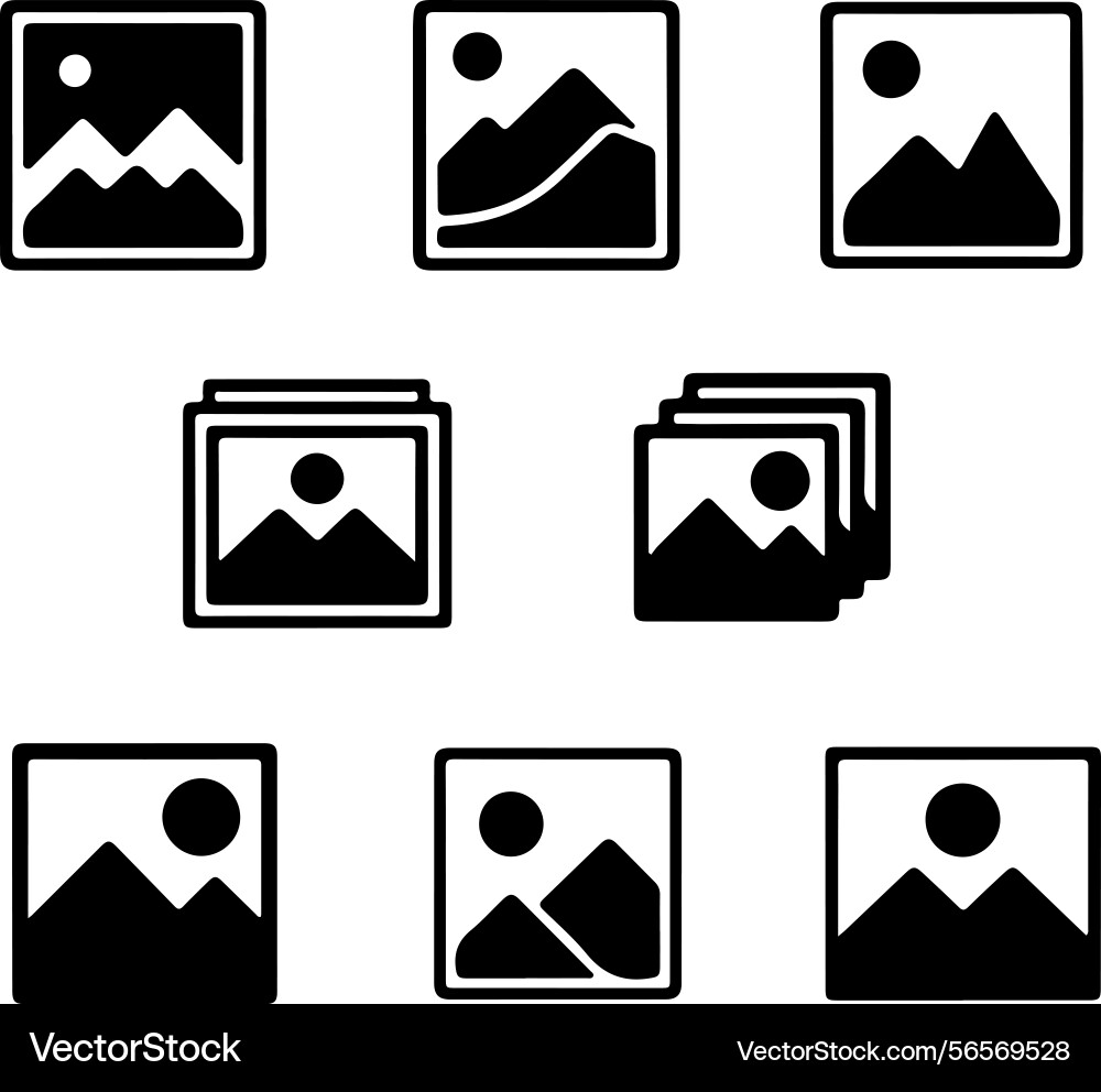 Empty image gallery placeholder icons collection Empty image gallery placeholder icons collection vector image