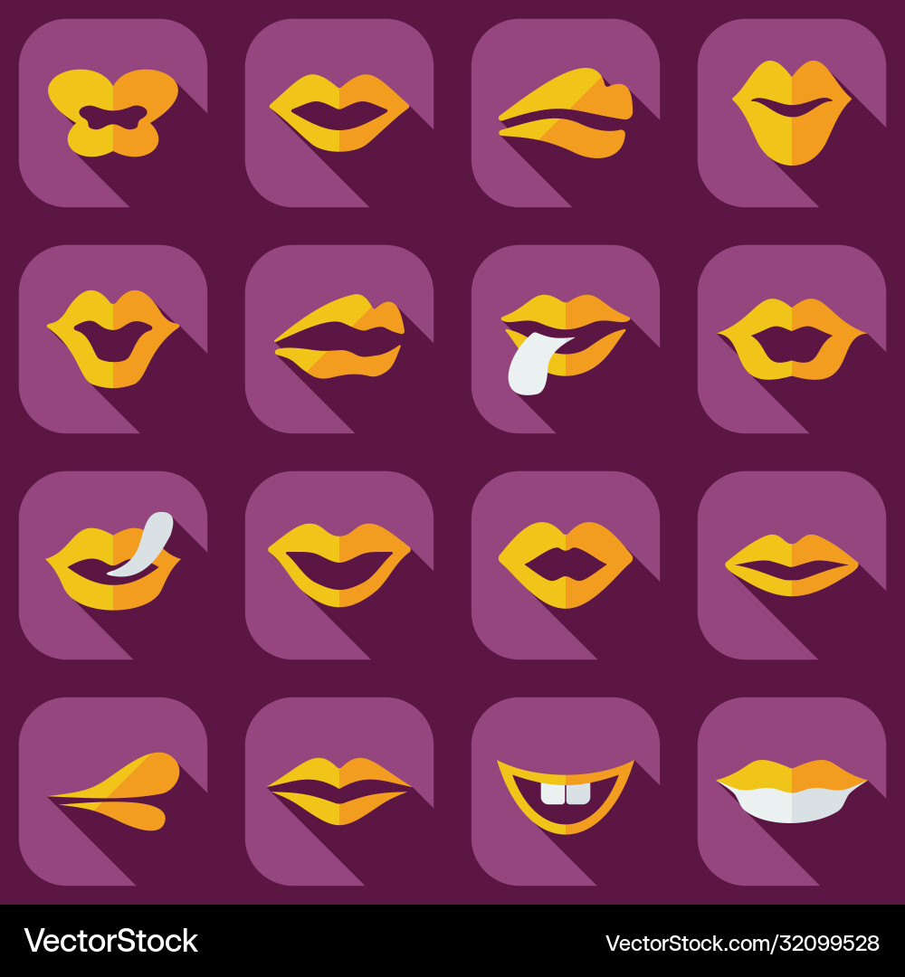 Flat concept set modernes Design mit Schattenlippen Flat concept set modernes Design mit Schattenlippen Vektorbild