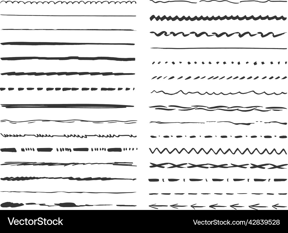 Grunge Sketch Lines - Creative Strokes vector image