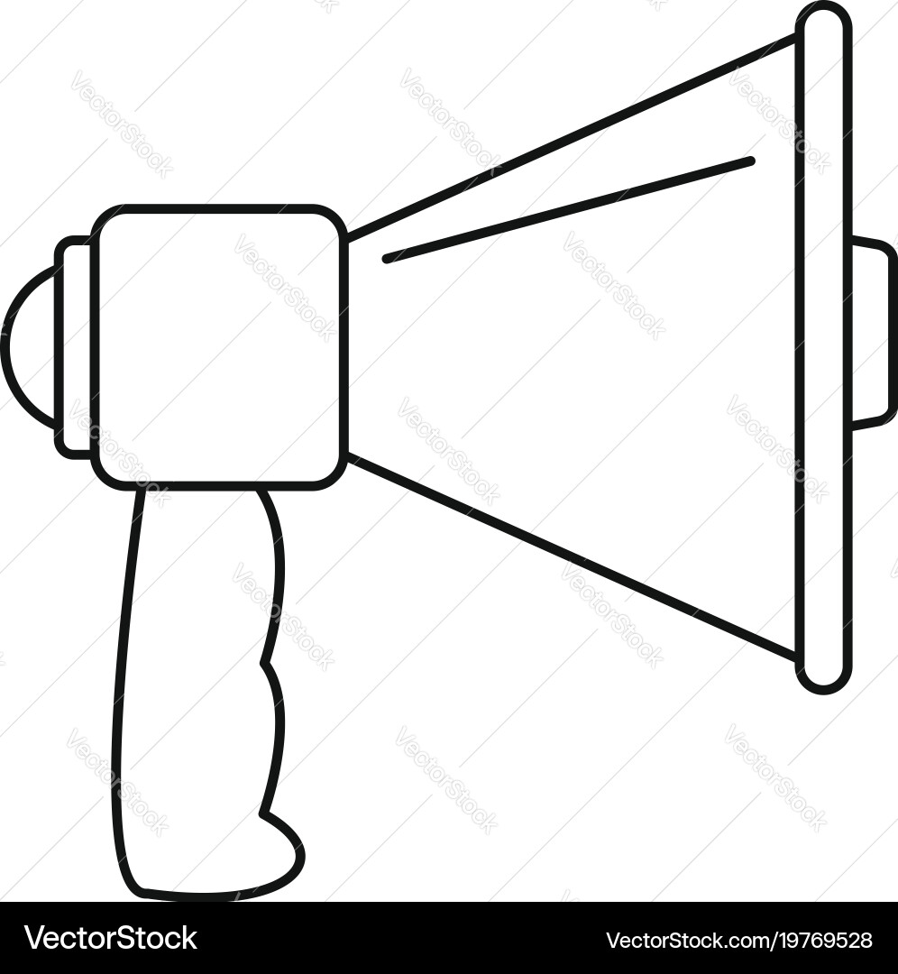 Megaphone with handle icon outline style Vector Image