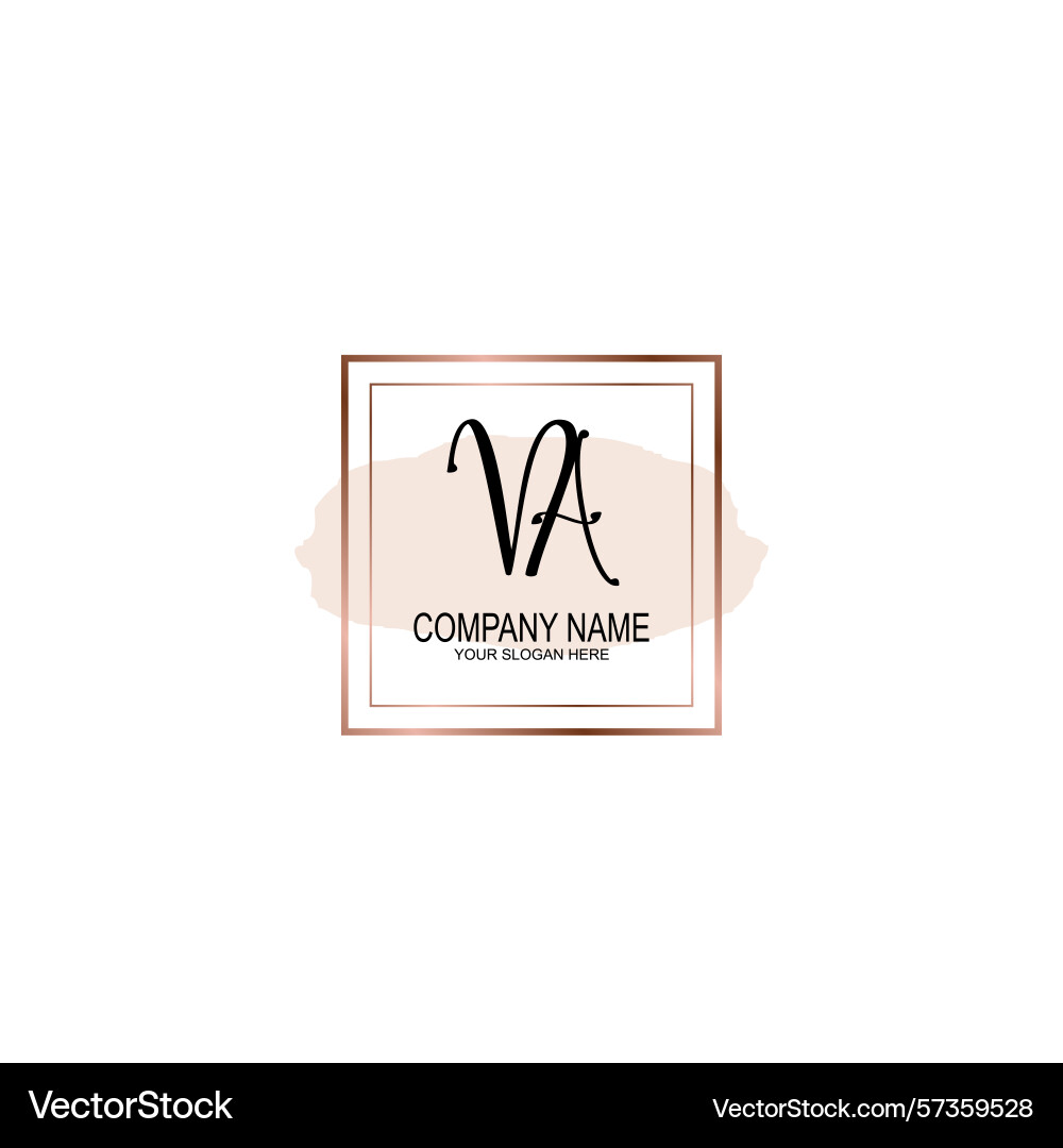Minimalist handwritten va initial logos with soft Minimalist handwritten va initial logos with soft Vector Image