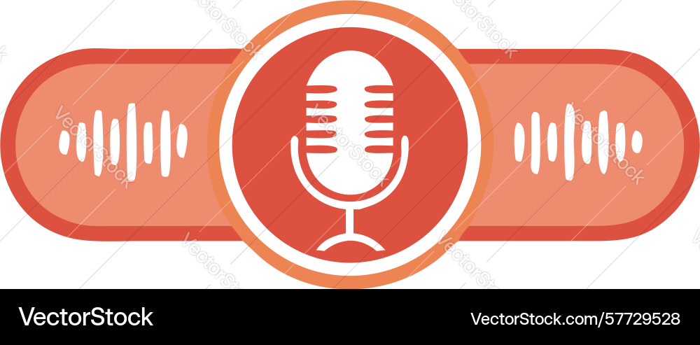 Recording microphone with sound waves icon design Vector Image