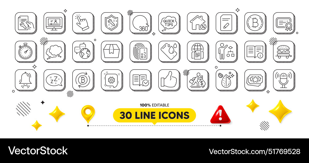 Salary package box and algorithm line icons pack Salary package box and algorithm line icons pack vector image