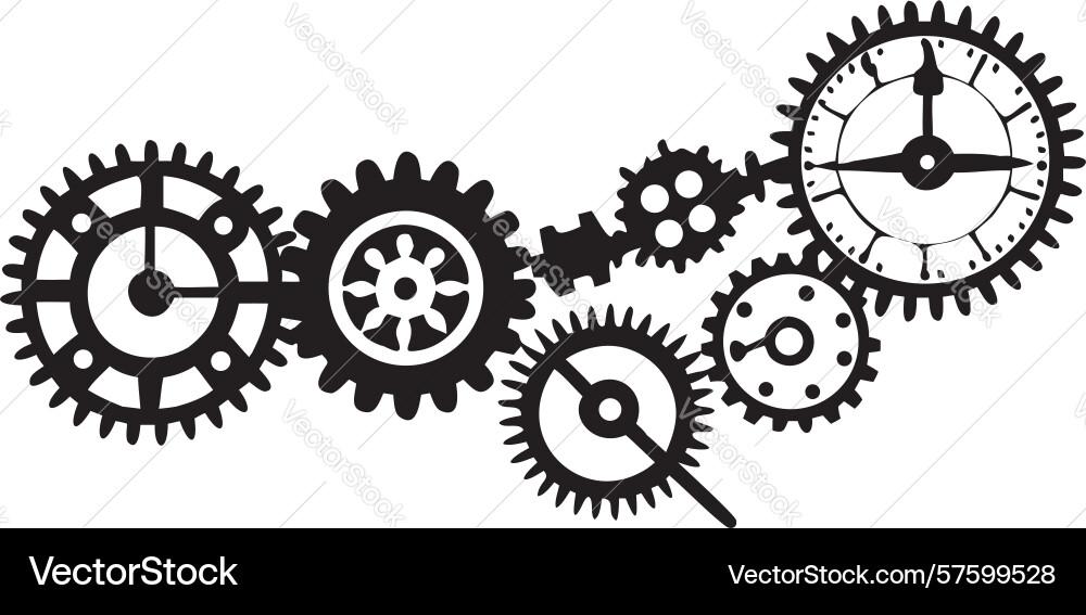 Seamless chain of interlocking gears abstract Vector Image
