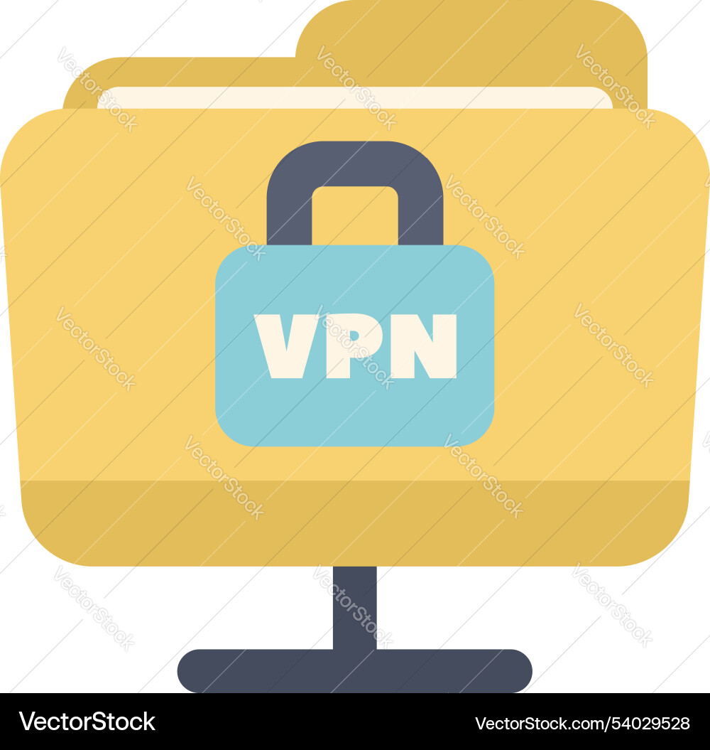 Secure folder with vpn connection showing data Secure folder with vpn connection showing data vector image