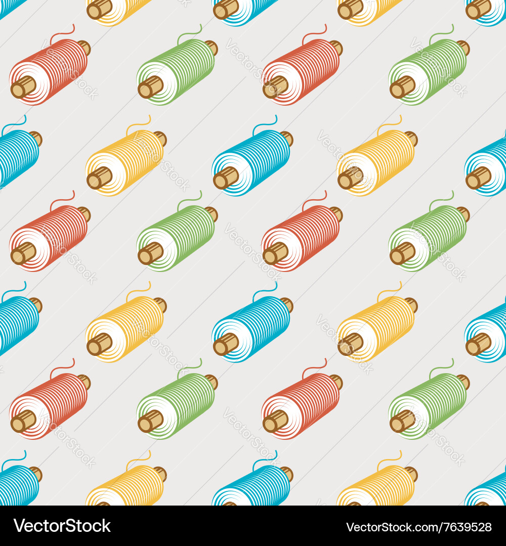 Spools of threads seamless pattern vector image